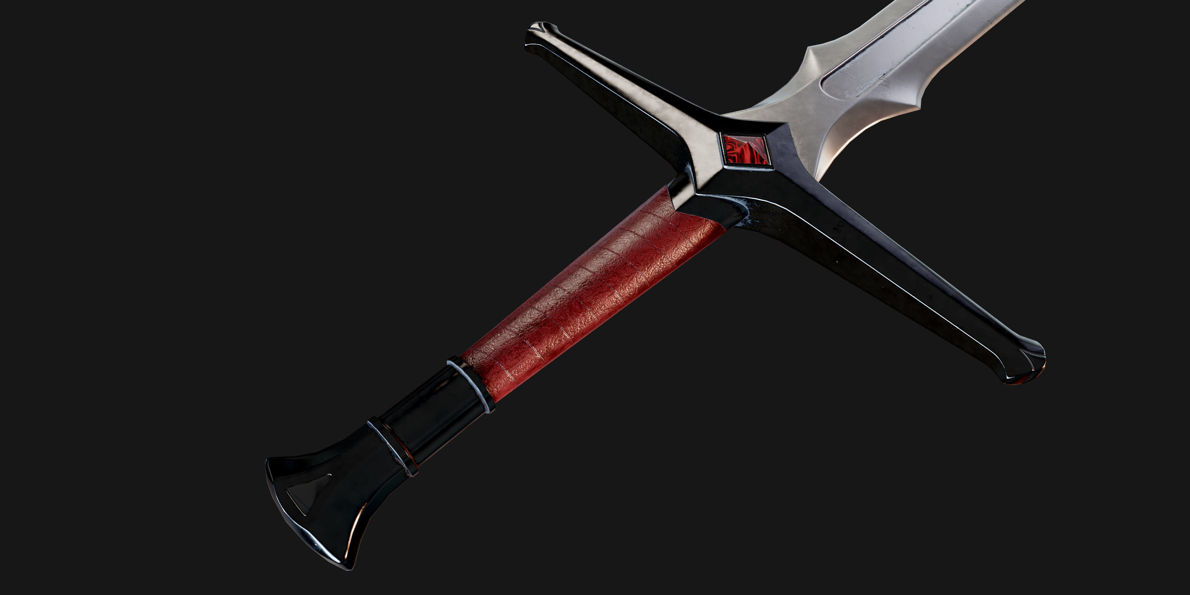 The sword will Low-poly 3D model_9