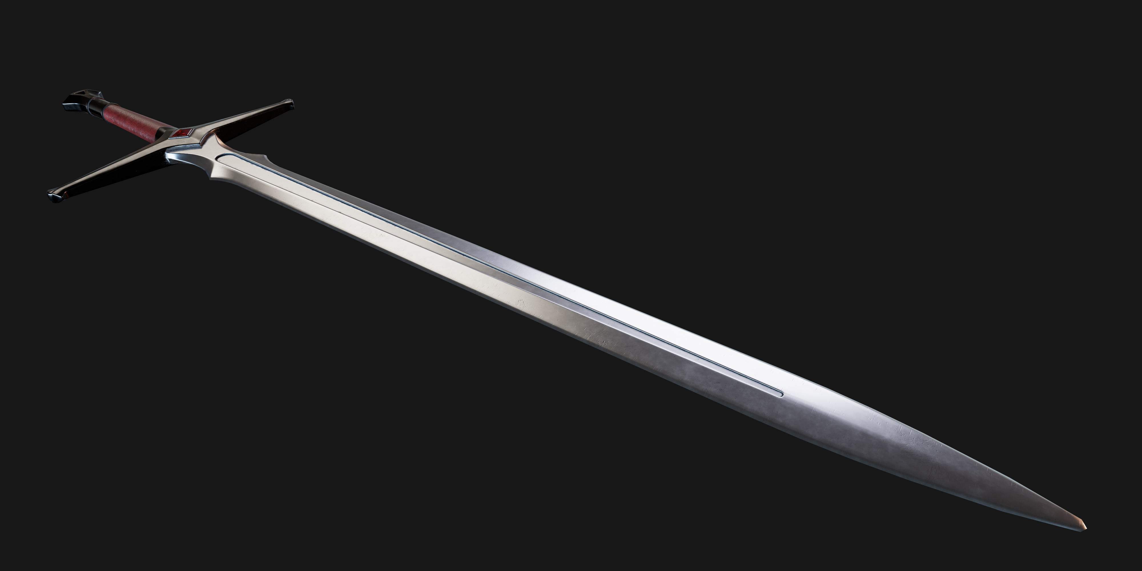 The sword will Low-poly 3D model_4