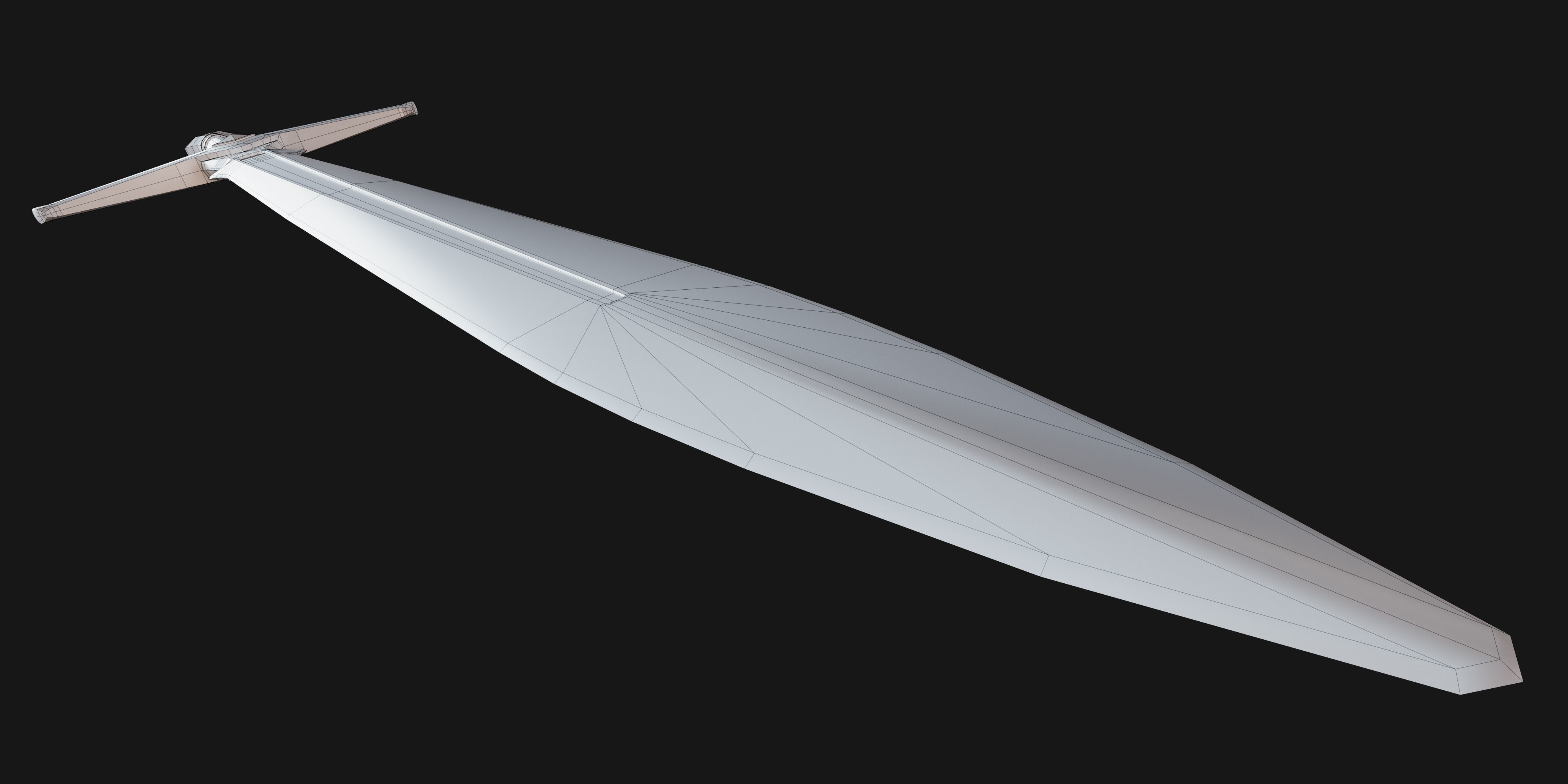The sword will Low-poly 3D model_15