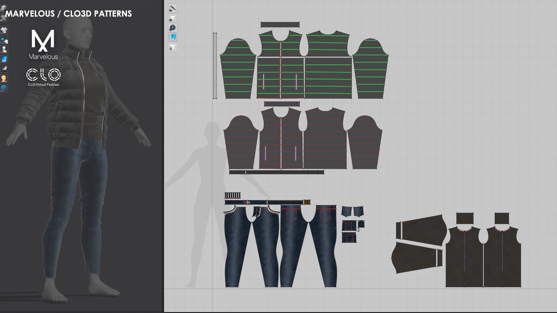 3 in 1 Outfits - Marvelous Designer 3D Model Collection_4