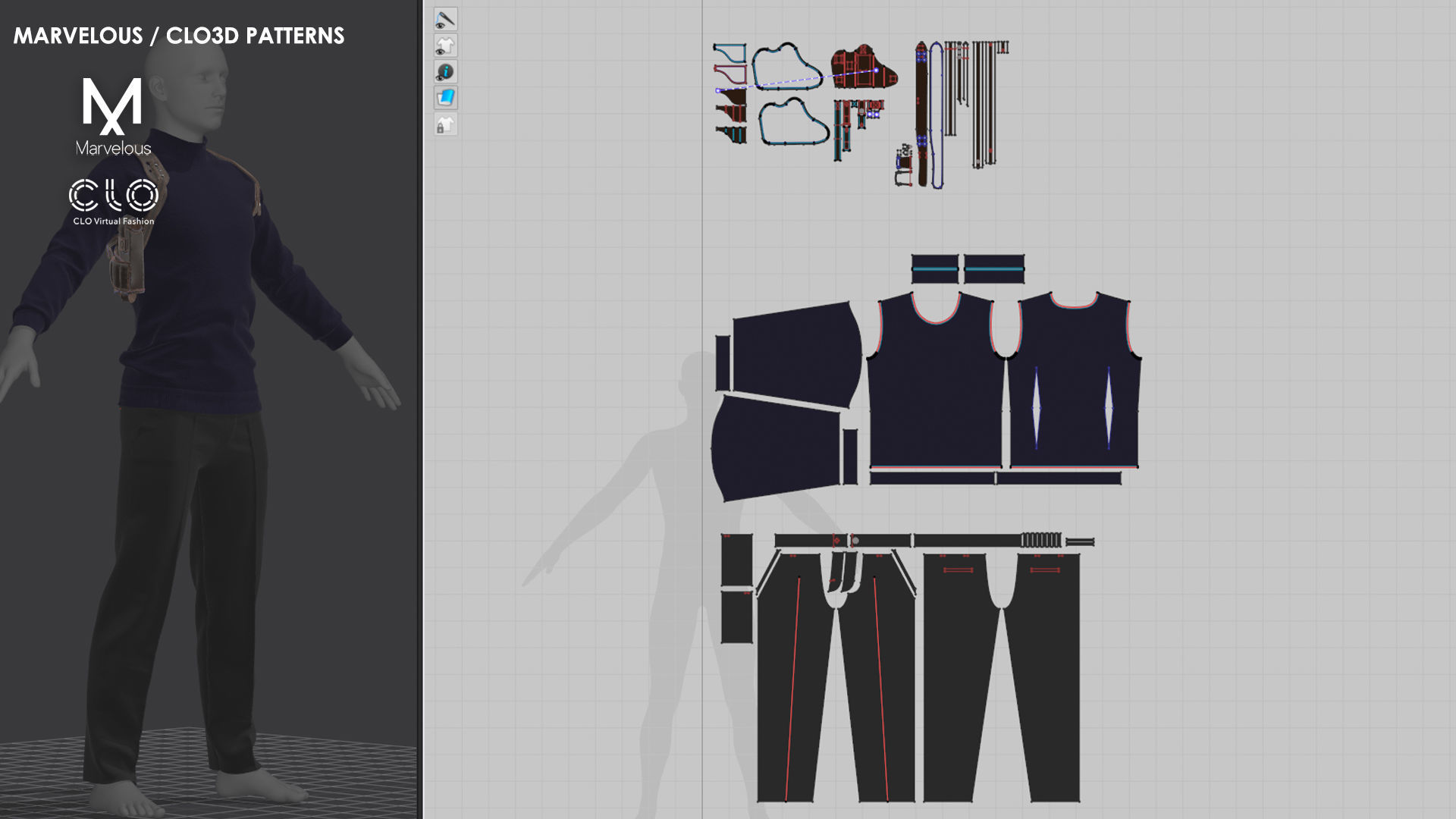 3 in 1 Outfits - Marvelous Designer 3D Model Collection_5
