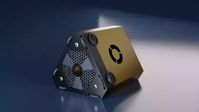 Sci-Fi triangular Power Generator Low-poly 3D model