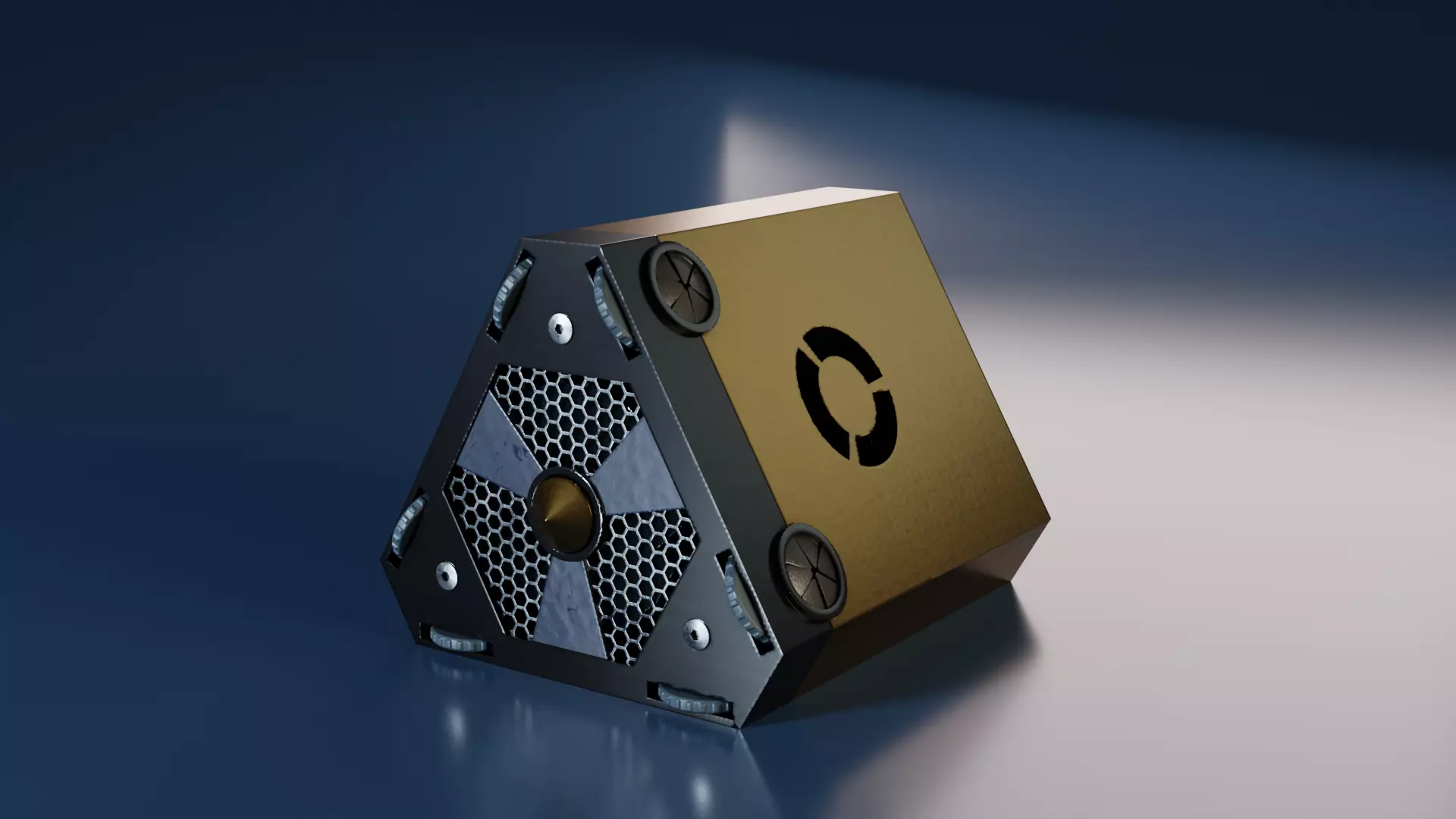 Sci-Fi triangular Power Generator Low-poly 3D model_0