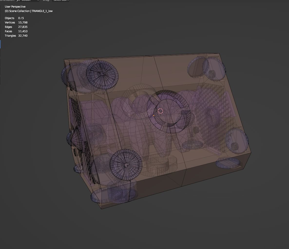Sci-Fi triangular Power Generator Low-poly 3D model_6