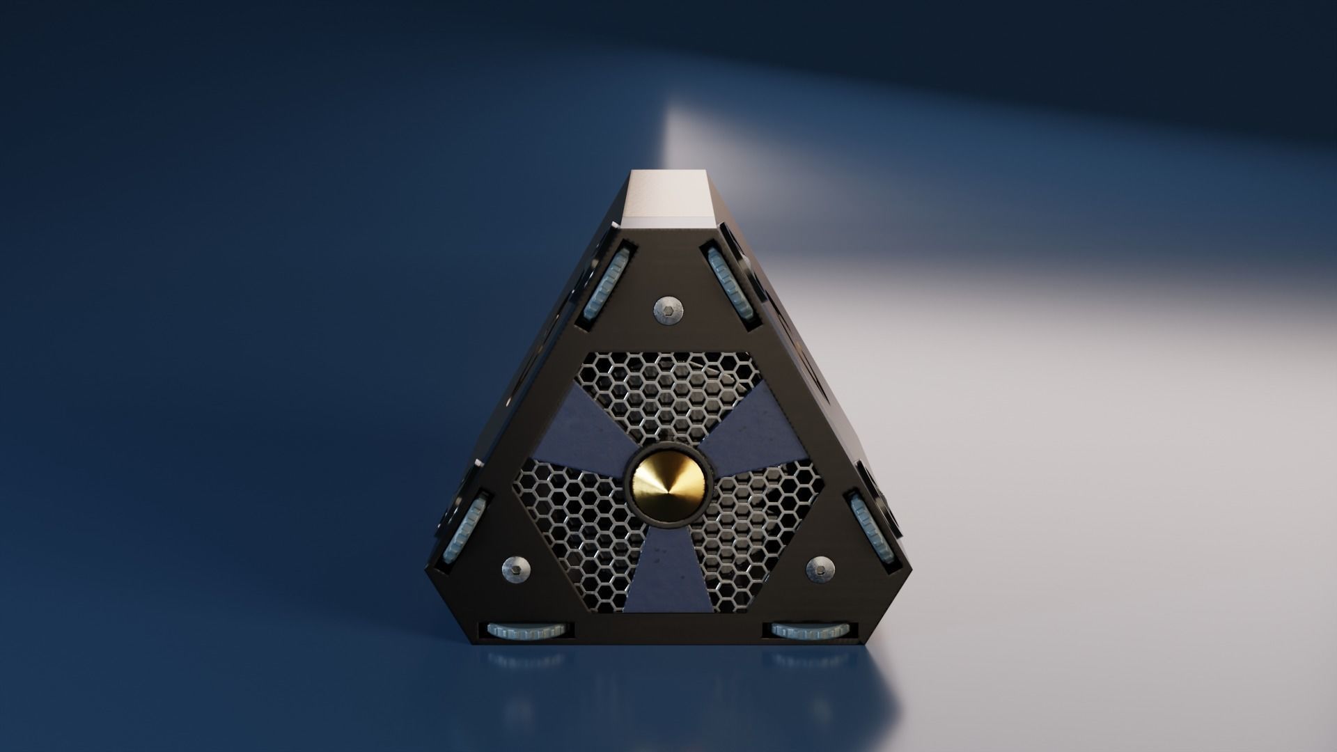 Sci-Fi triangular Power Generator Low-poly 3D model_1