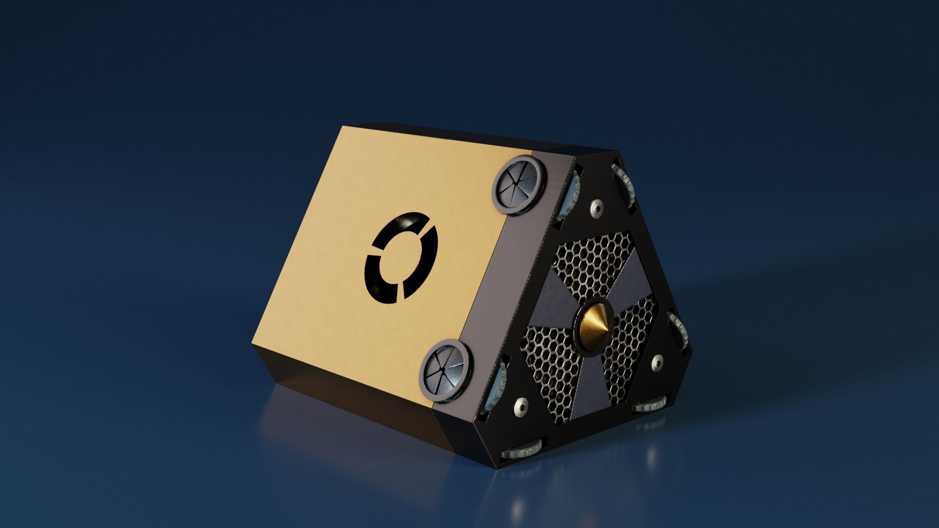 Sci-Fi triangular Power Generator Low-poly 3D model_2