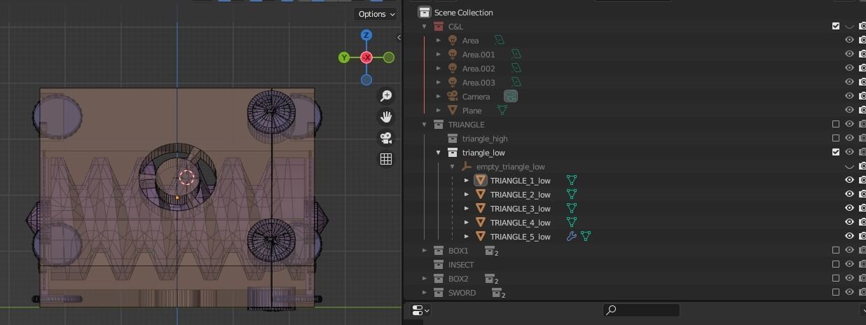 Sci-Fi triangular Power Generator Low-poly 3D model_7