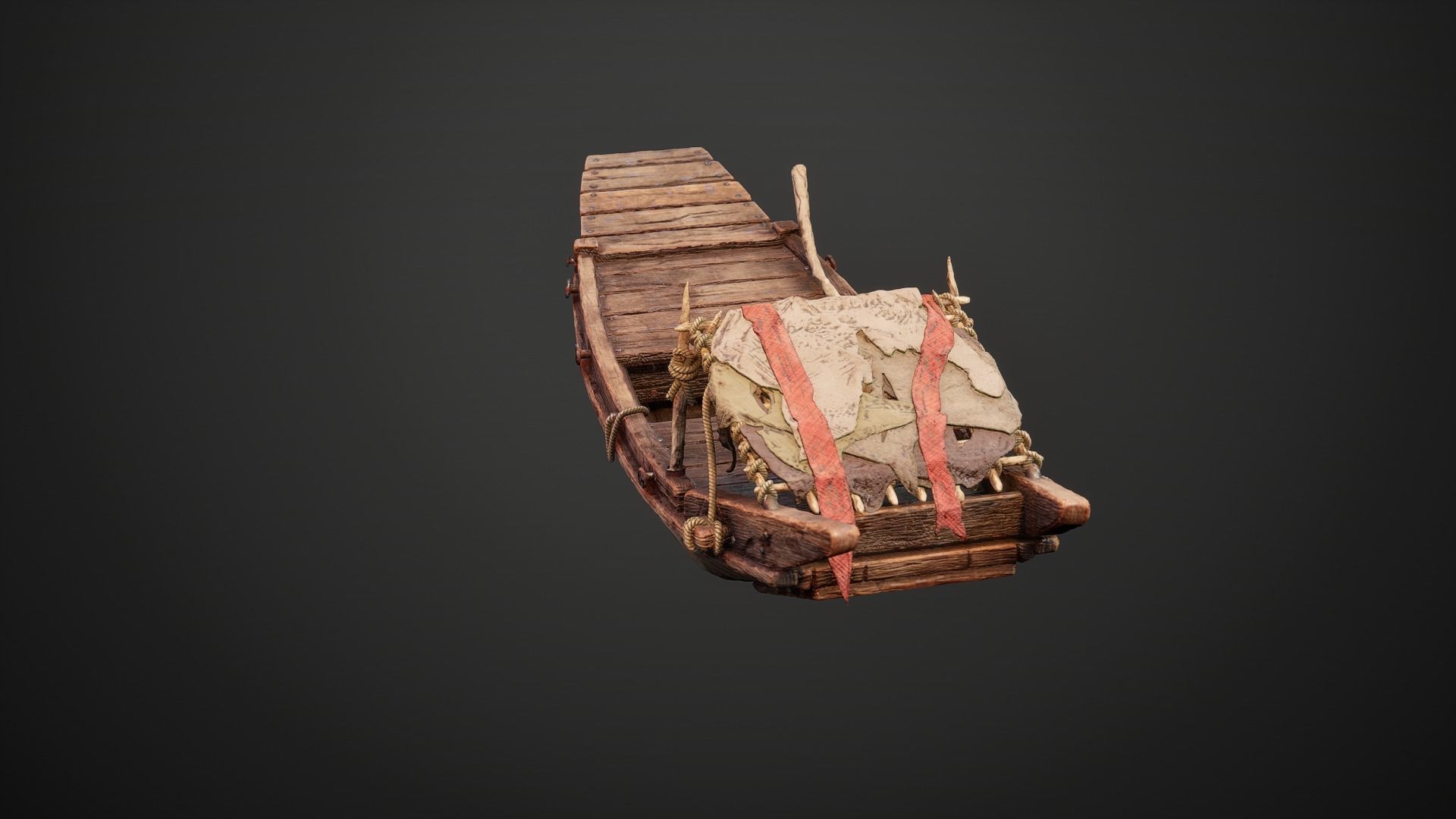 Stylized Chinese River Boat 3D model_6