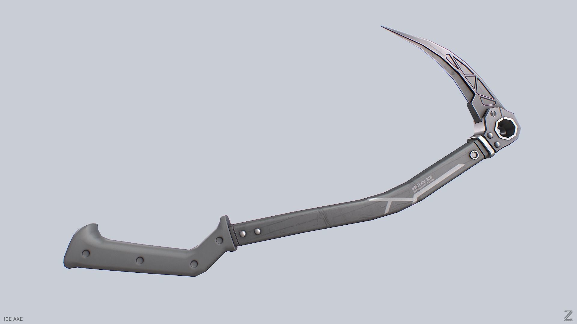Ice axe Low-poly 3D model_7