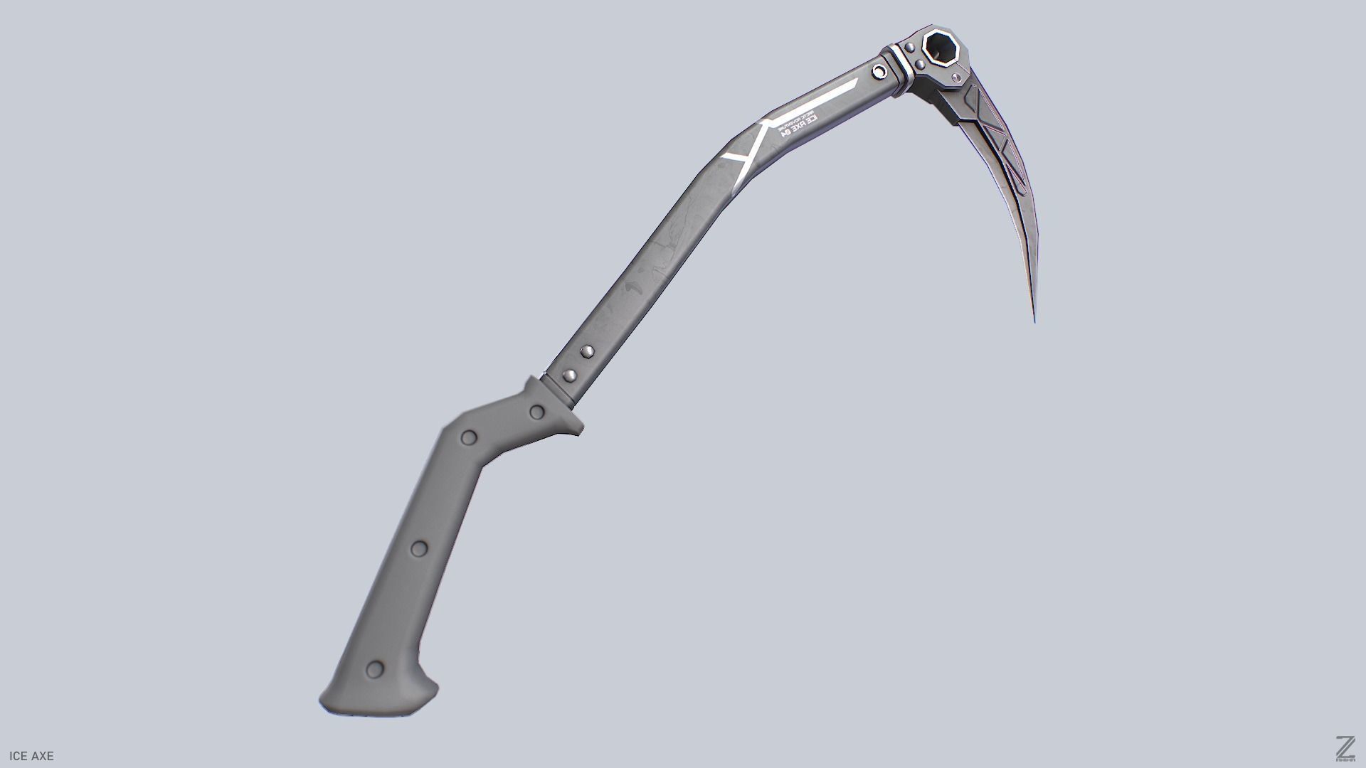 Ice axe Low-poly 3D model_8