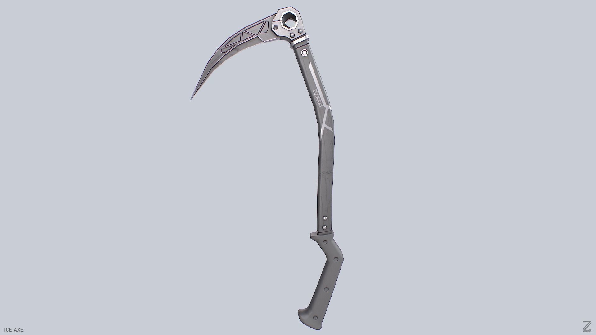 Ice axe Low-poly 3D model_2
