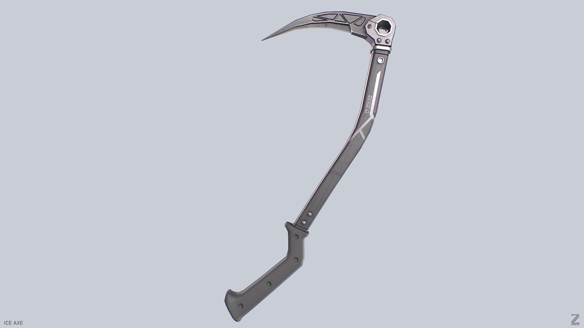 Ice axe Low-poly 3D model_4