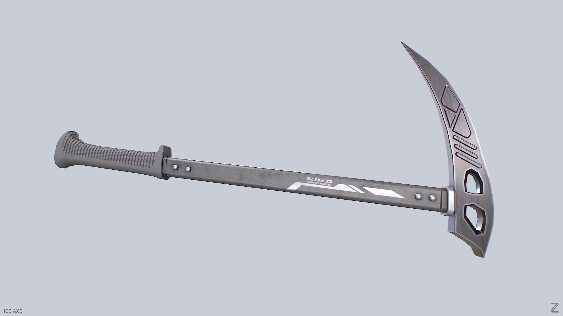 Ice axe Low-poly 3D model_5