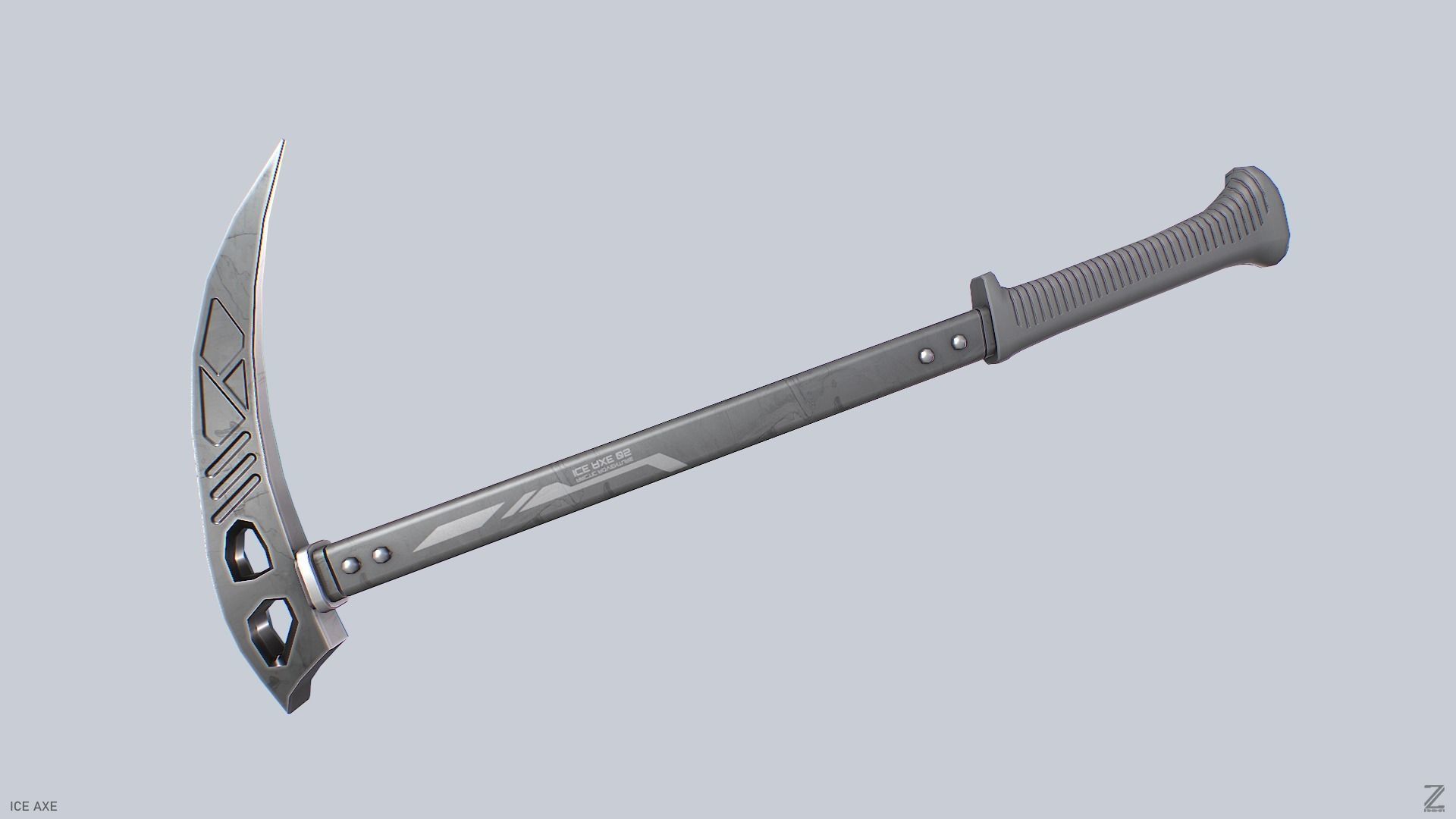 Ice axe Low-poly 3D model_8