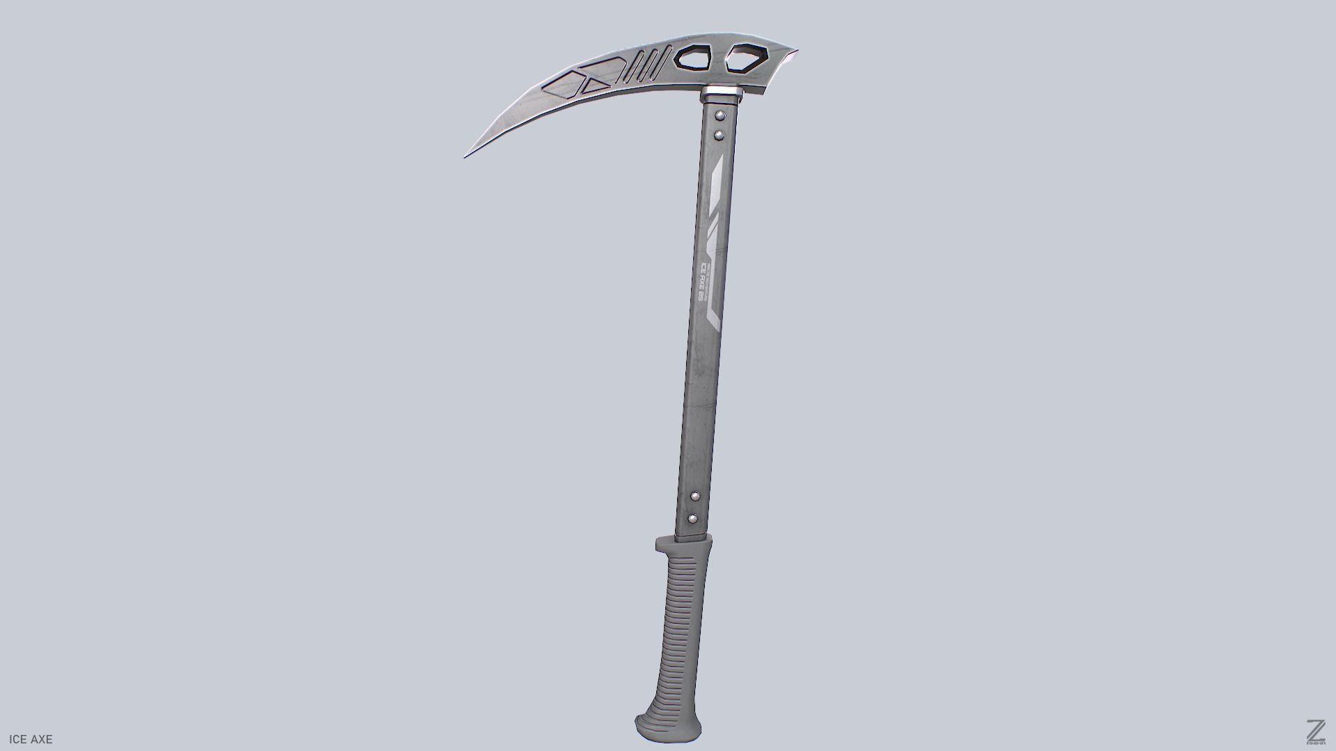 Ice axe Low-poly 3D model_2