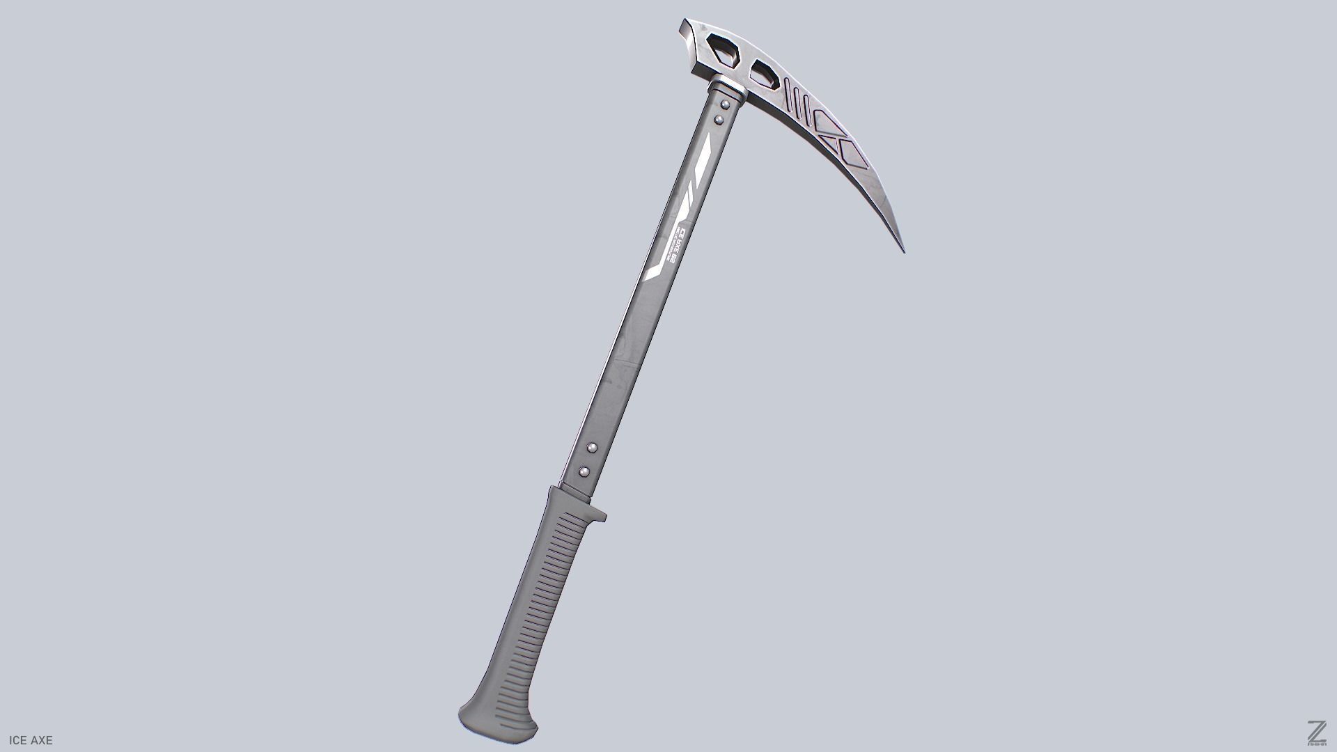 Ice axe Low-poly 3D model_6