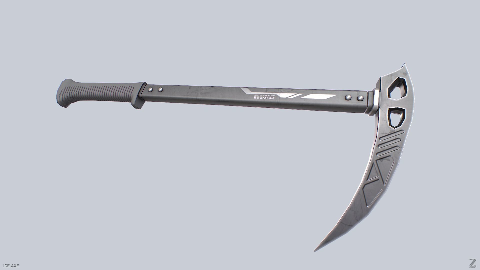 Ice axe Low-poly 3D model_7