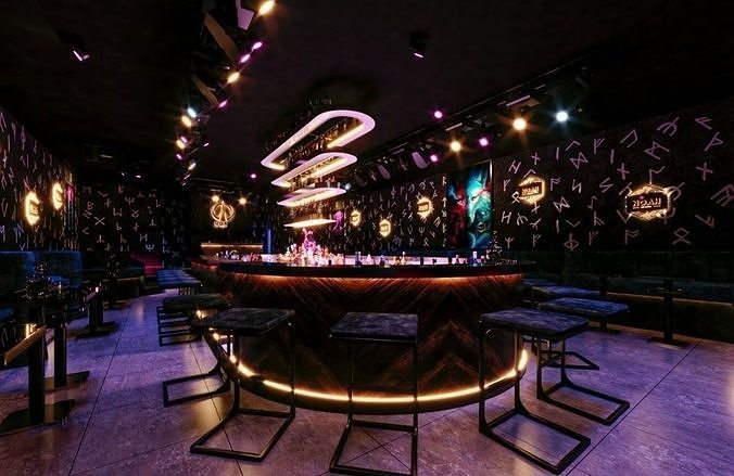 Luxury Restaurant Bar Interior Design Model  3D model