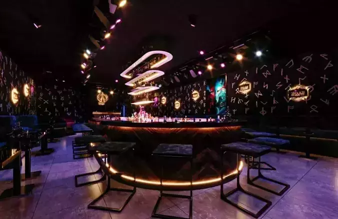 Luxury Restaurant Bar Interior Design Model 