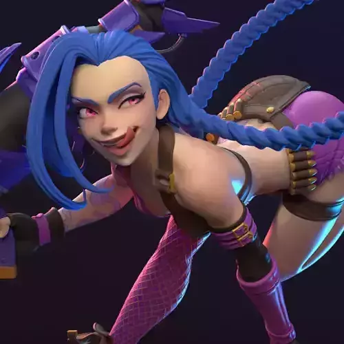 Jinx League of Legends Multi Version SFW NSFW STL 3D print model