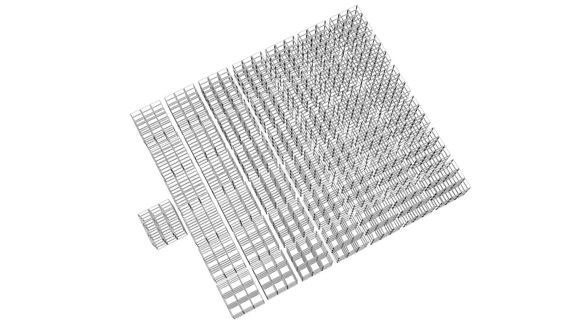 One Colored Rubiks Cubes Set 3D model_55