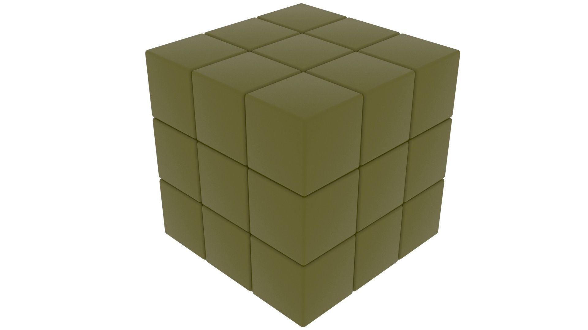 One Colored Rubiks Cubes Set 3D model_40