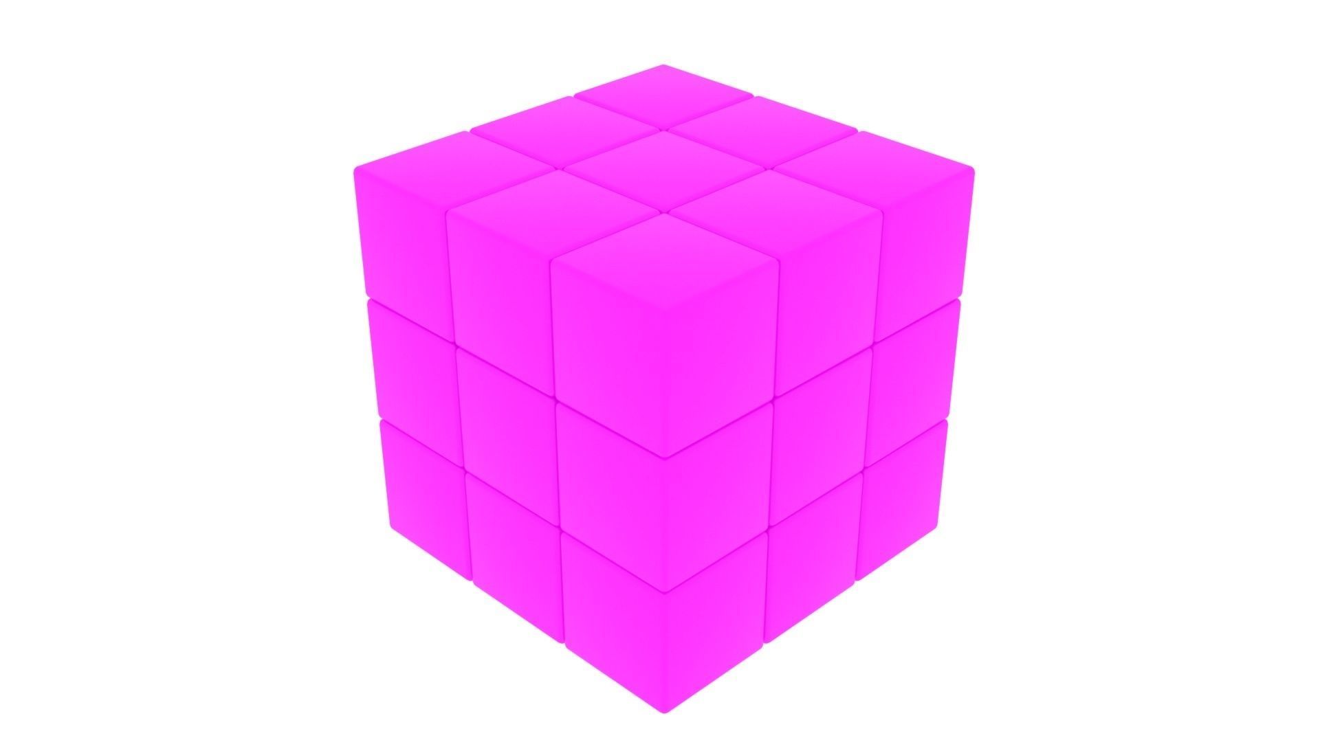 One Colored Rubiks Cubes Set 3D model_36