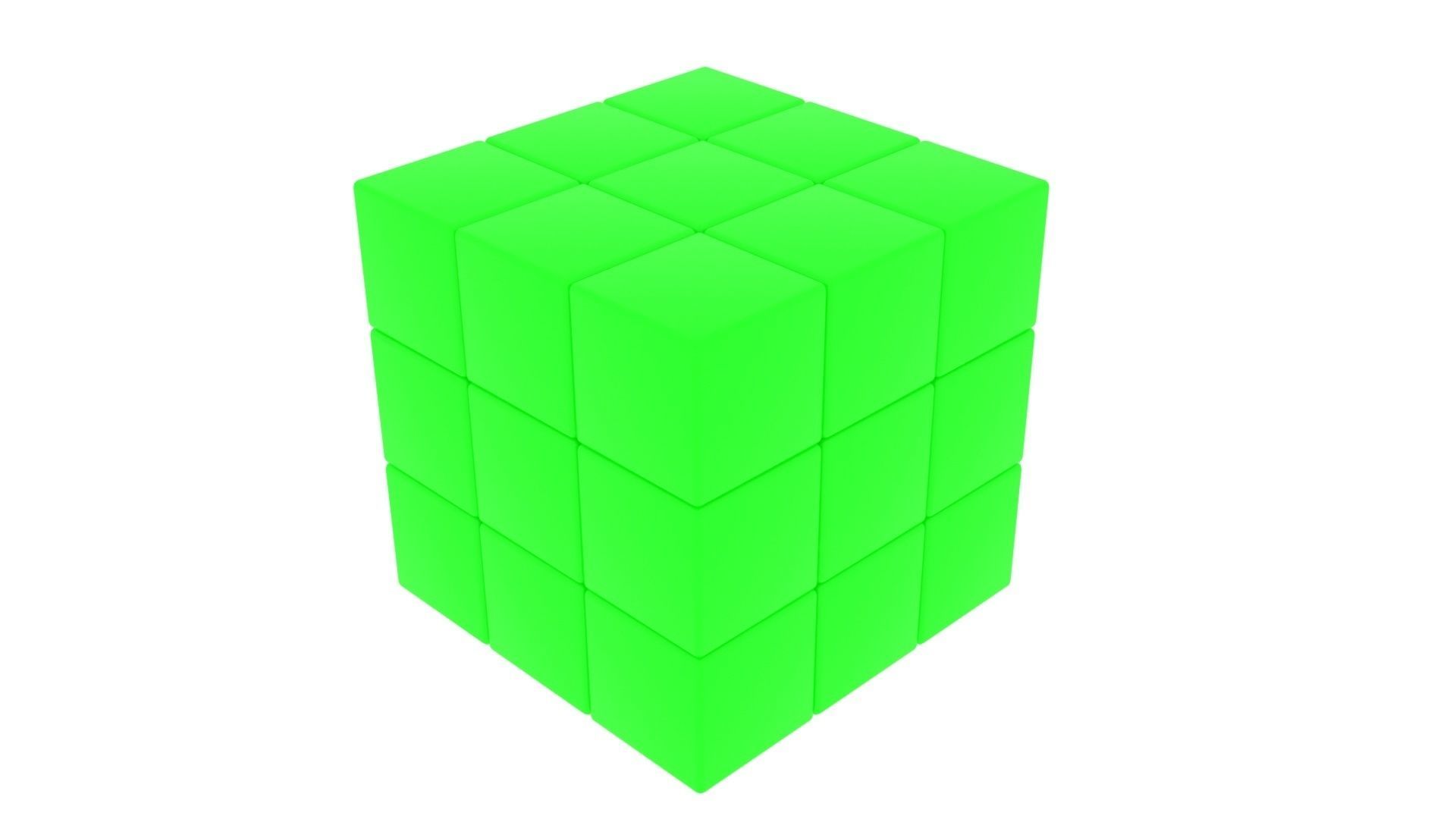 One Colored Rubiks Cubes Set 3D model_32