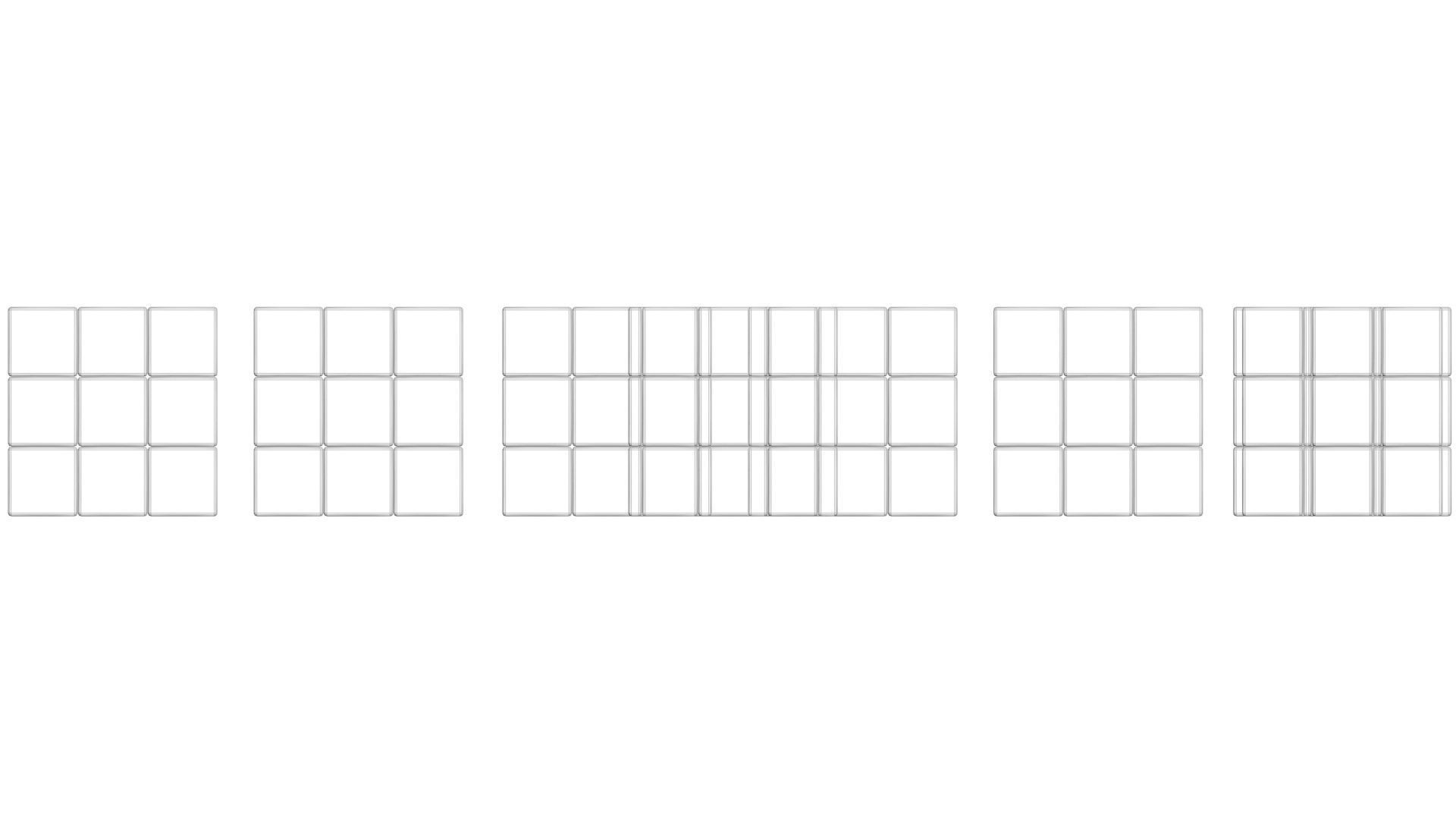 One Colored Rubiks Cubes Set 3D model_61