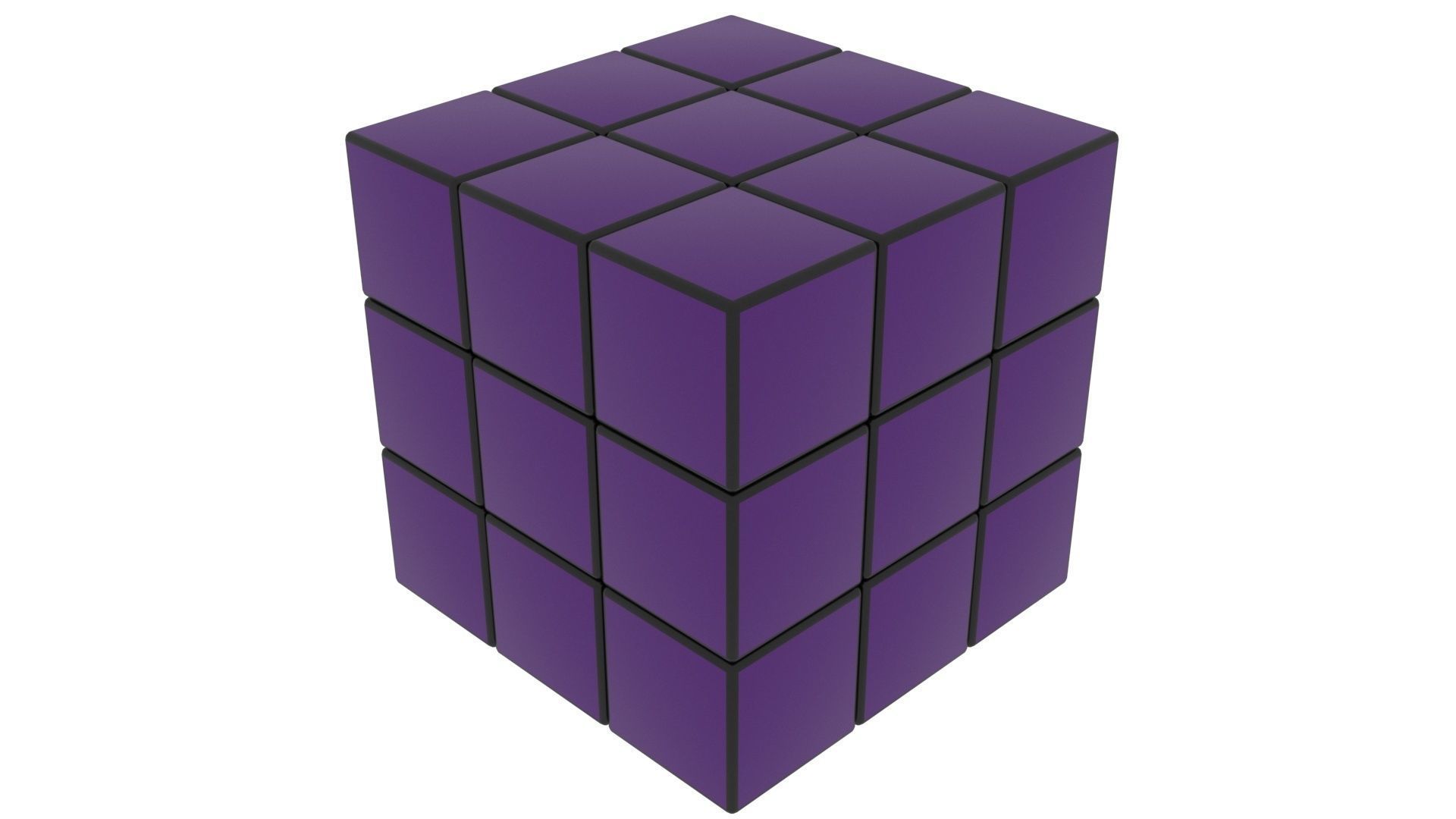 One Colored Rubiks Cubes Set 3D model_14