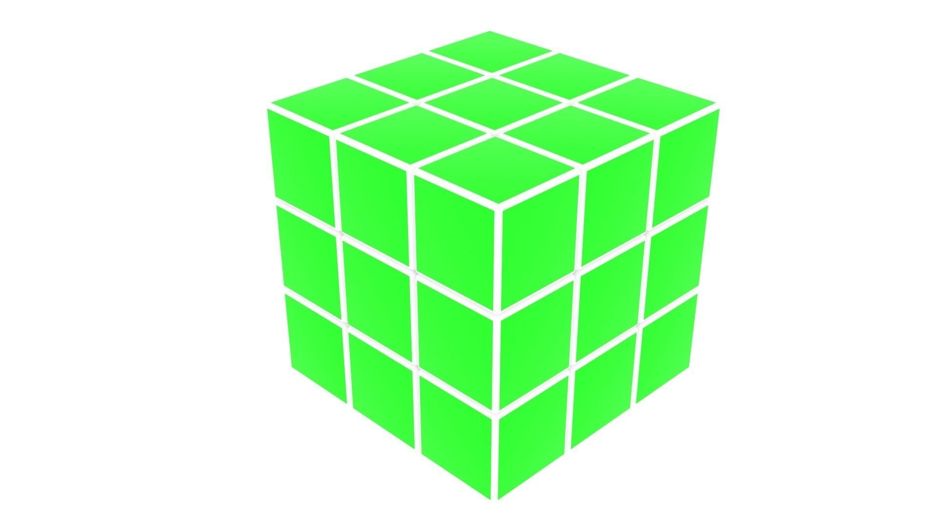 One Colored Rubiks Cubes Set 3D model_20