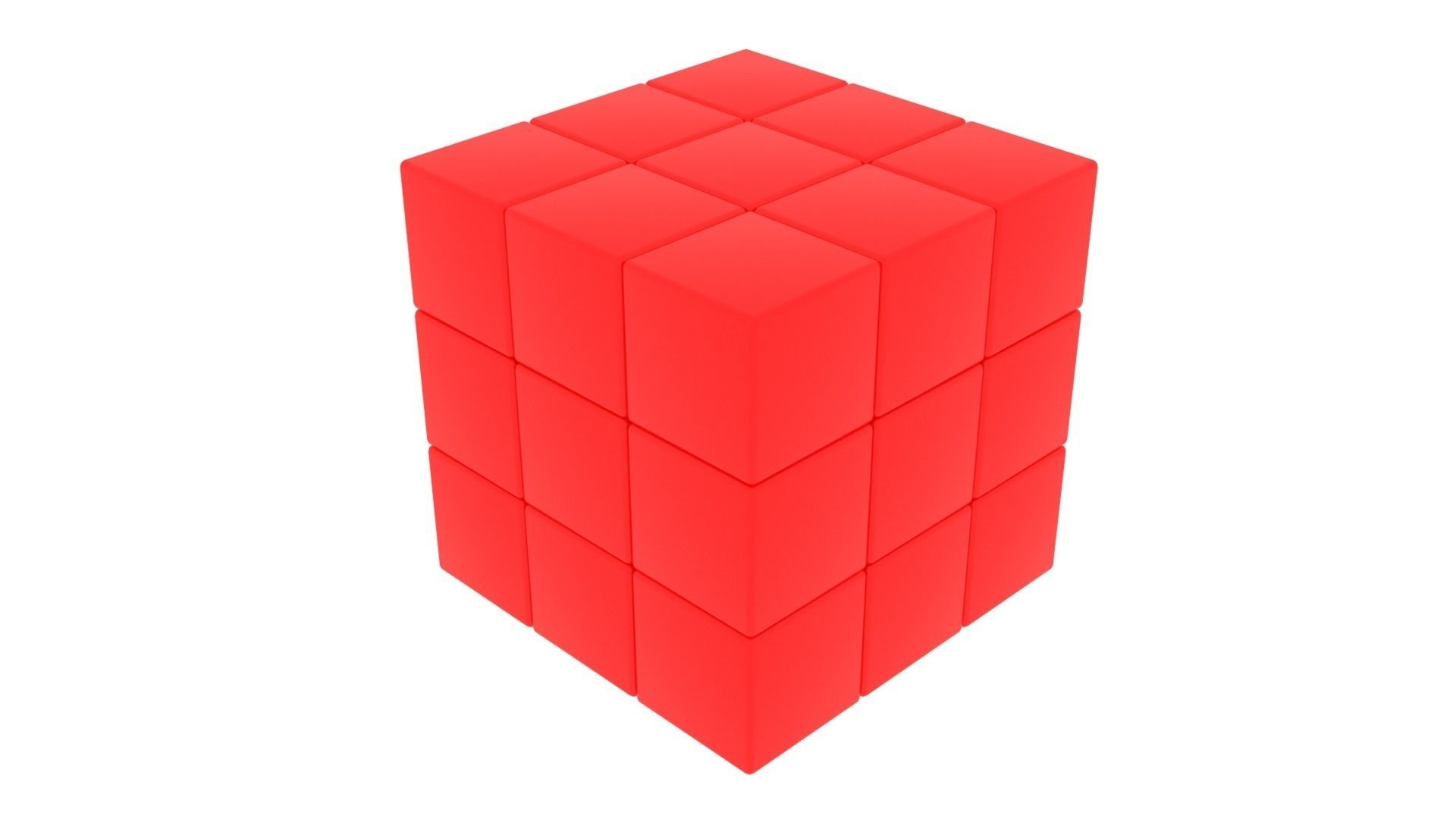 One Colored Rubiks Cubes Set 3D model_29