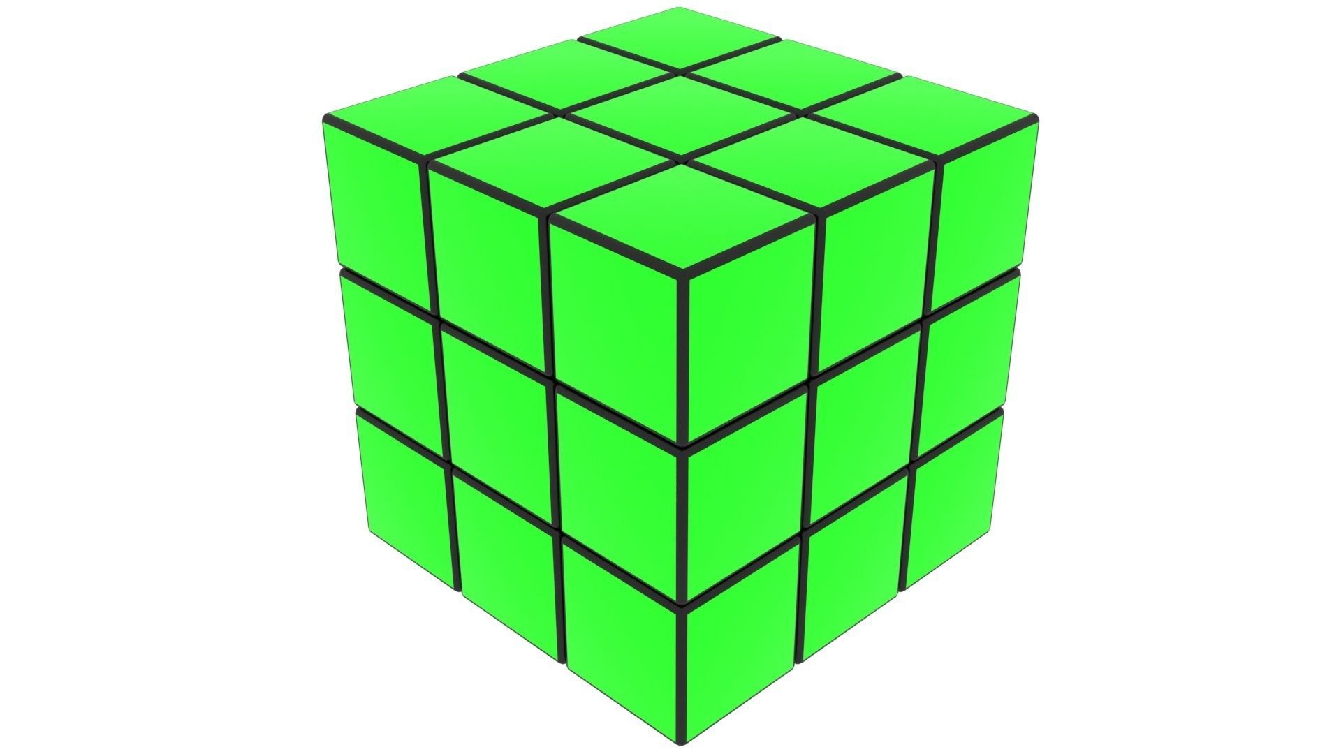 One Colored Rubiks Cubes Set 3D model_8