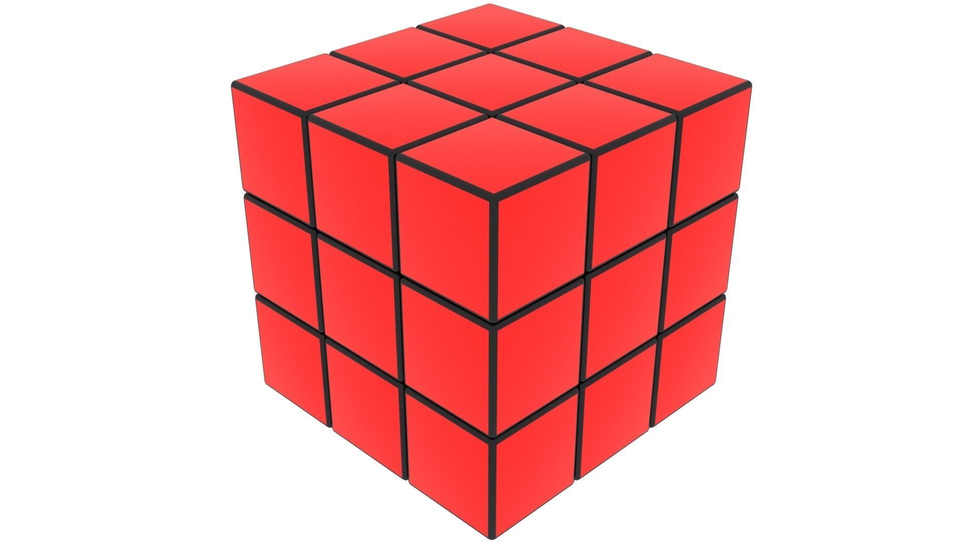 One Colored Rubiks Cubes Set 3D model_5
