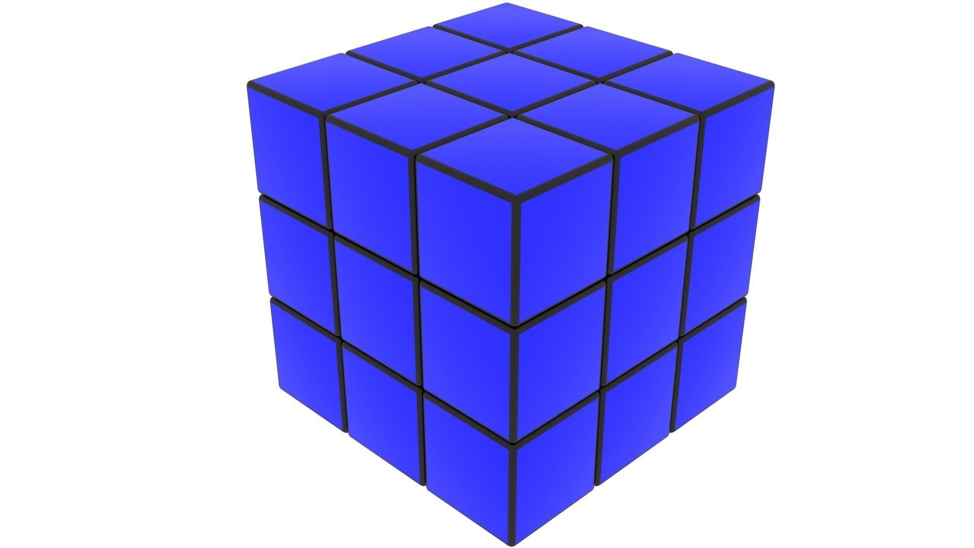 One Colored Rubiks Cubes Set 3D model_6