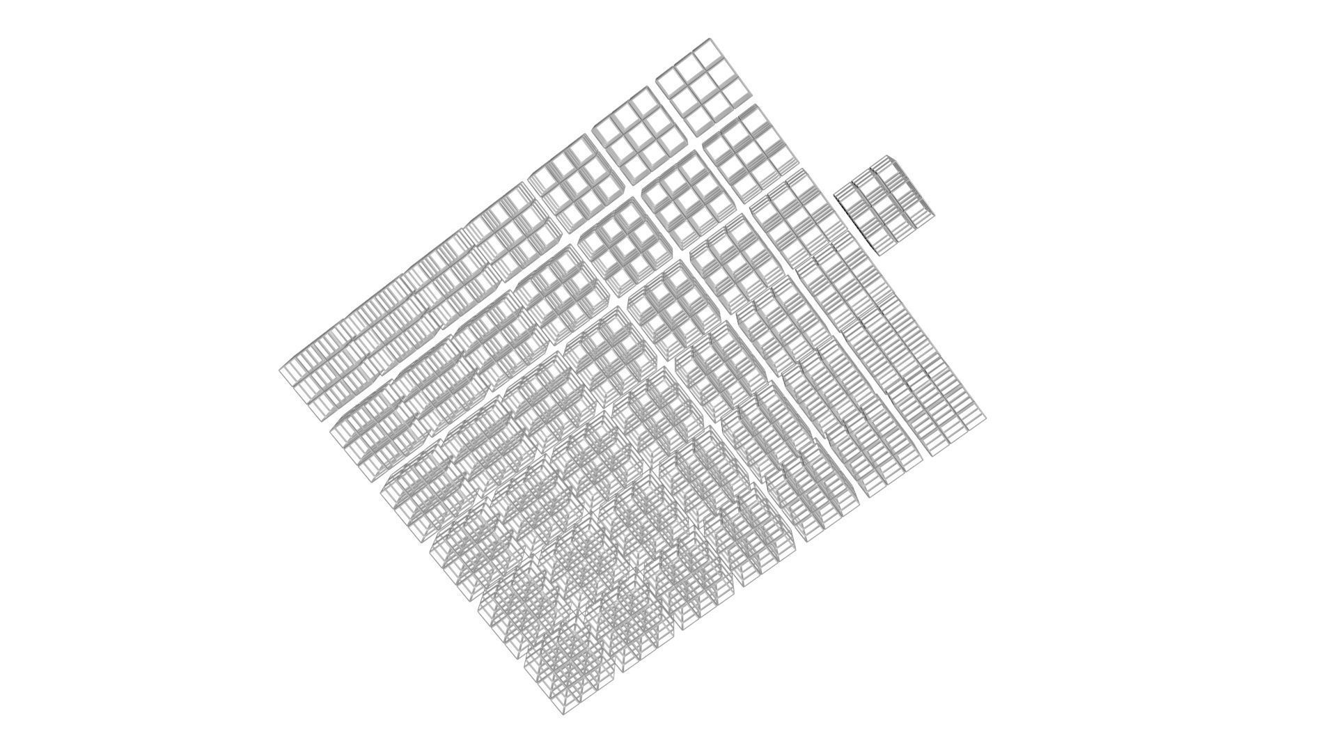 One Colored Rubiks Cubes Set 3D model_58