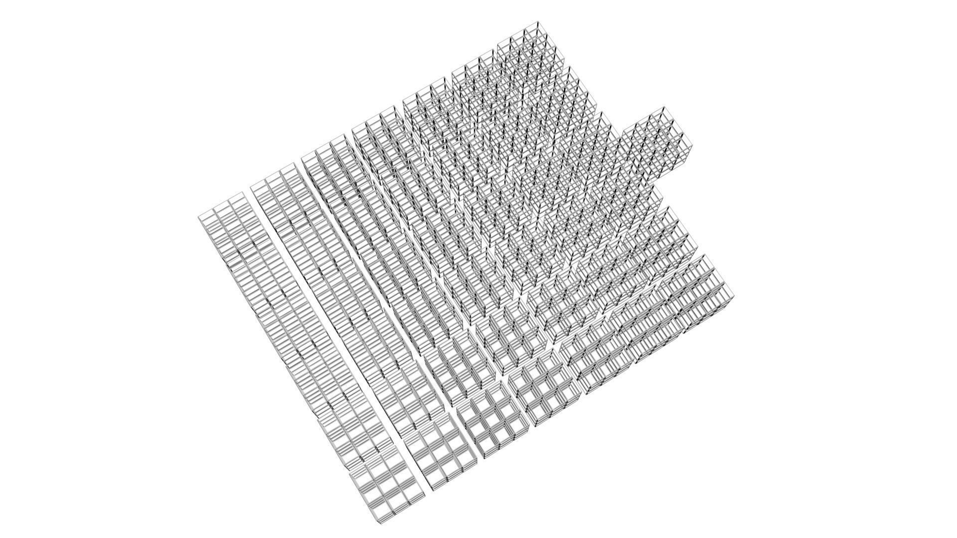 One Colored Rubiks Cubes Set 3D model_57