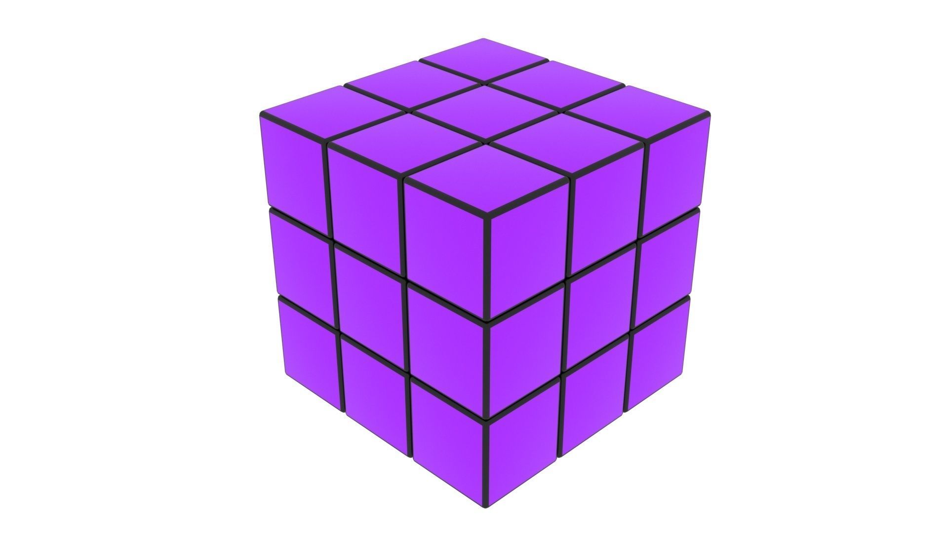 One Colored Rubiks Cubes Set 3D model_11