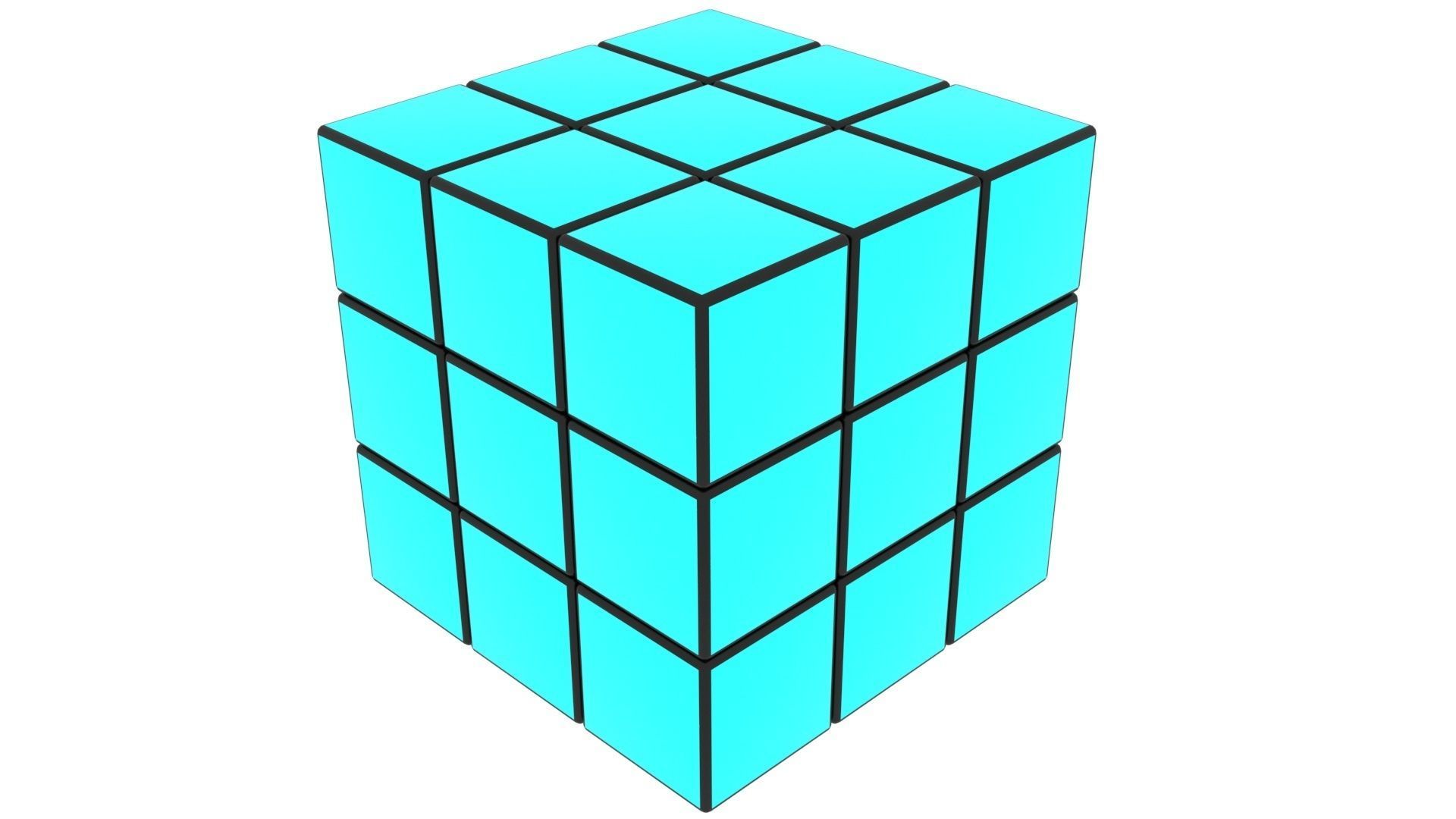 One Colored Rubiks Cubes Set 3D model_9