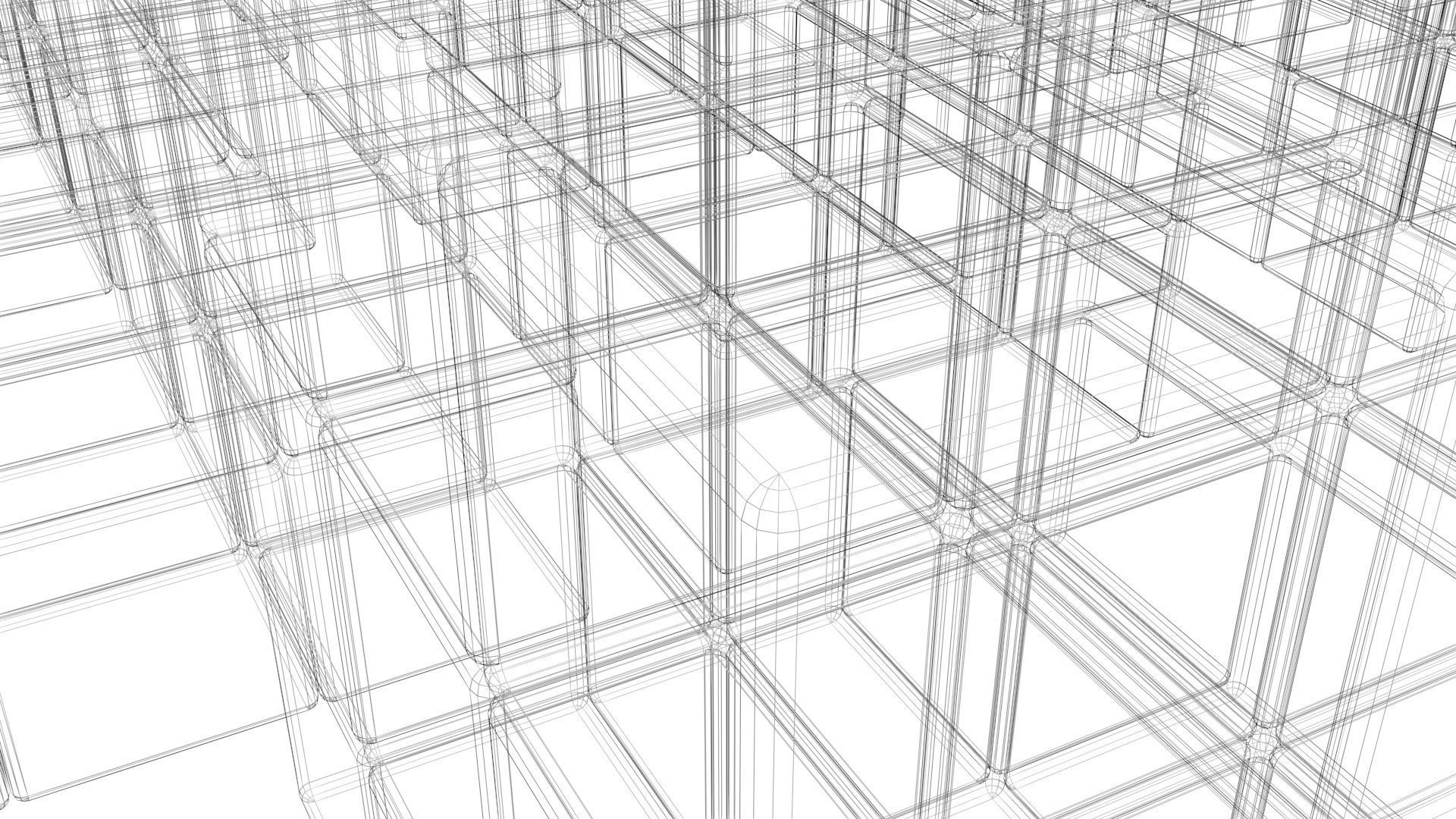 One Colored Rubiks Cubes Set 3D model_59