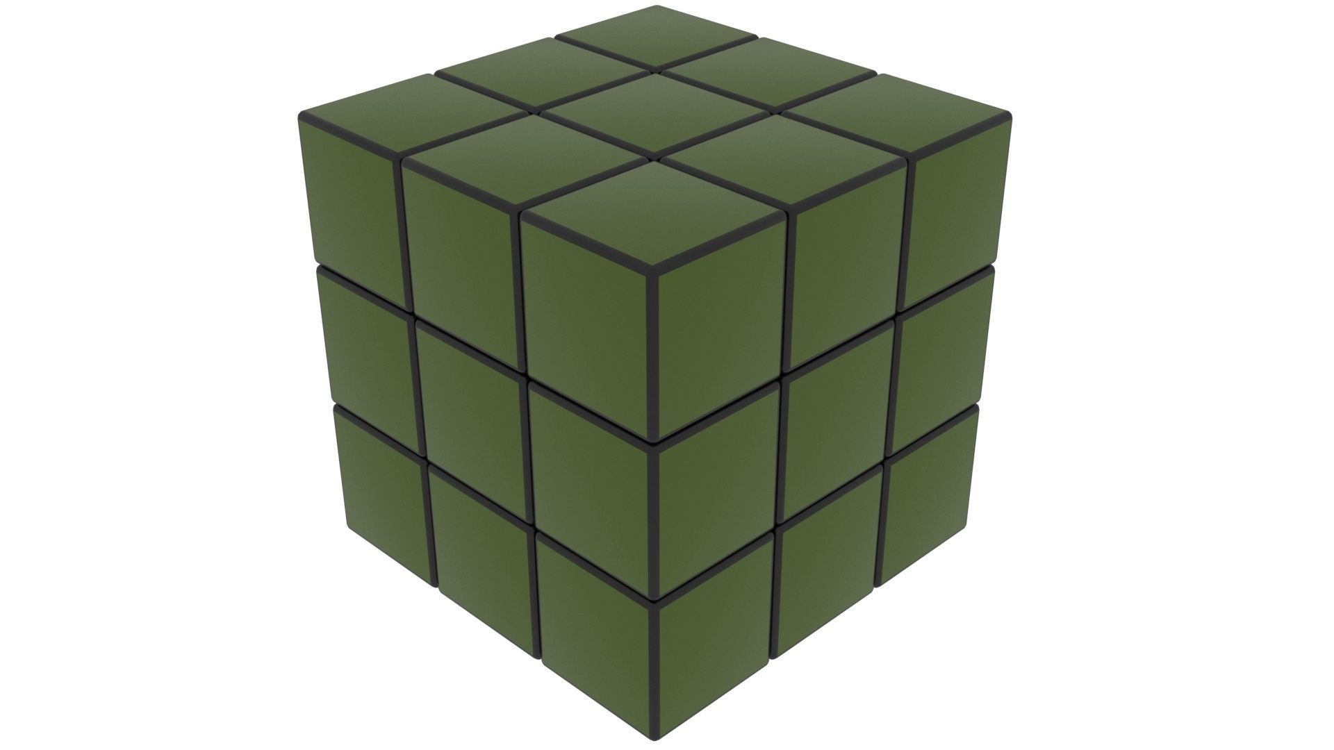 One Colored Rubiks Cubes Set 3D model_15