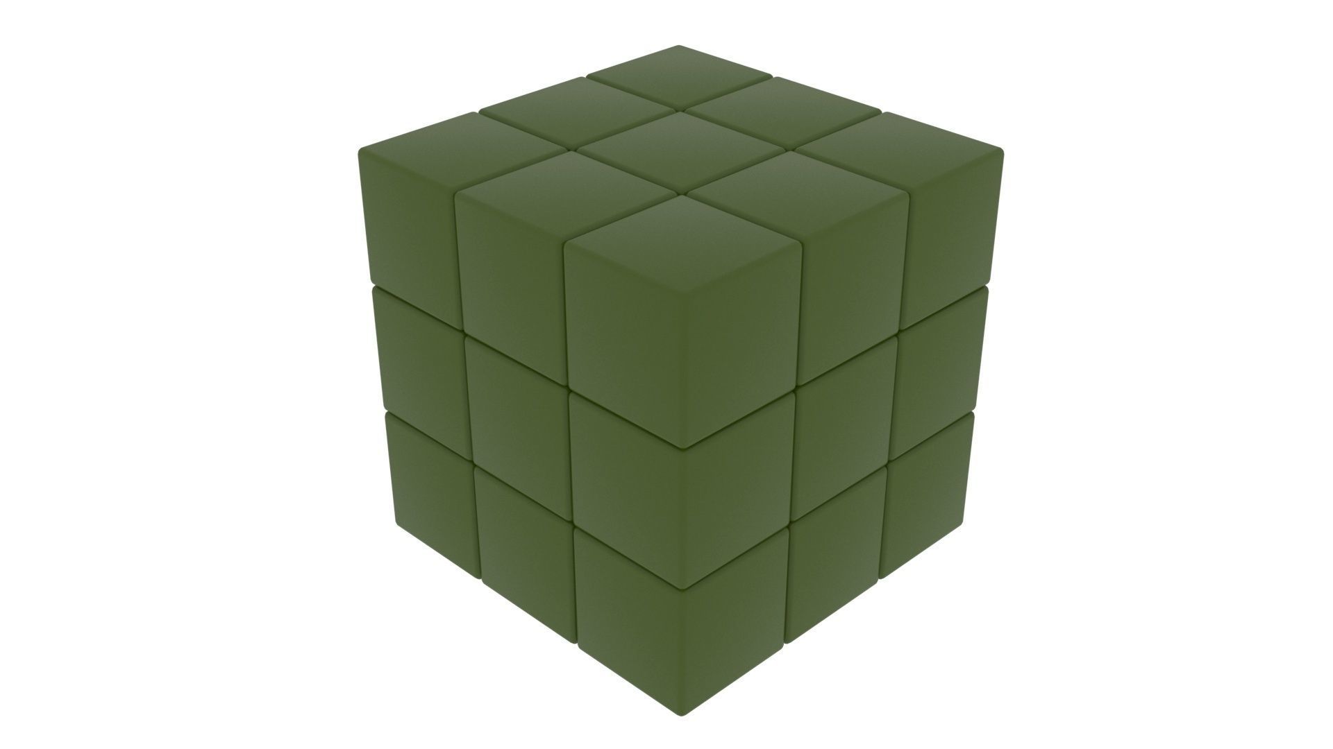 One Colored Rubiks Cubes Set 3D model_39