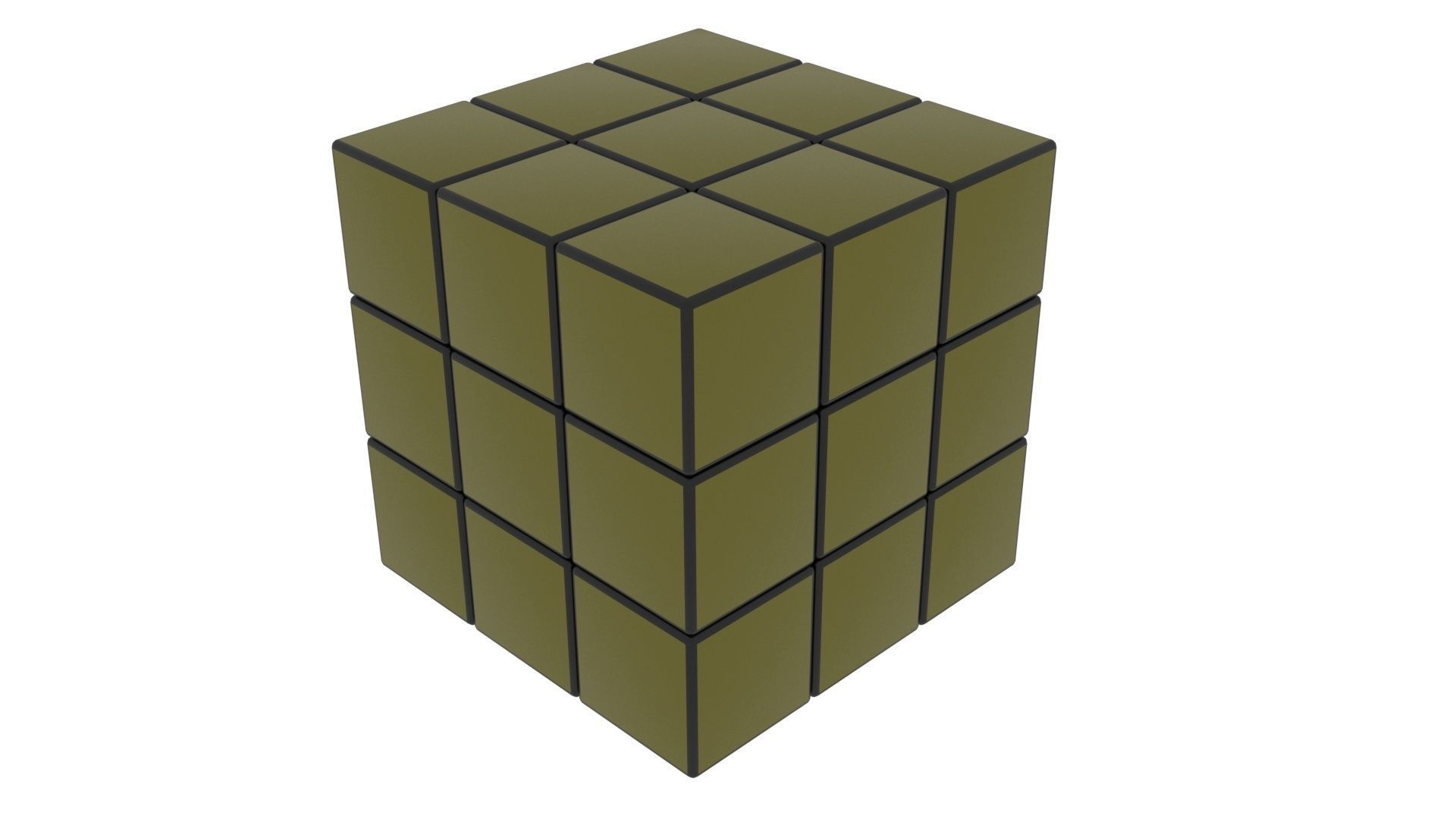 One Colored Rubiks Cubes Set 3D model_16