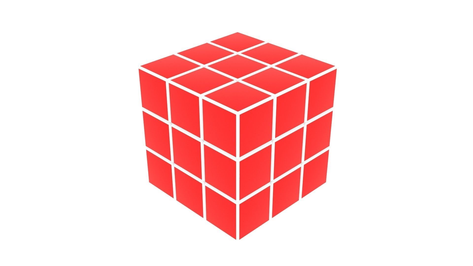 One Colored Rubiks Cubes Set 3D model_17