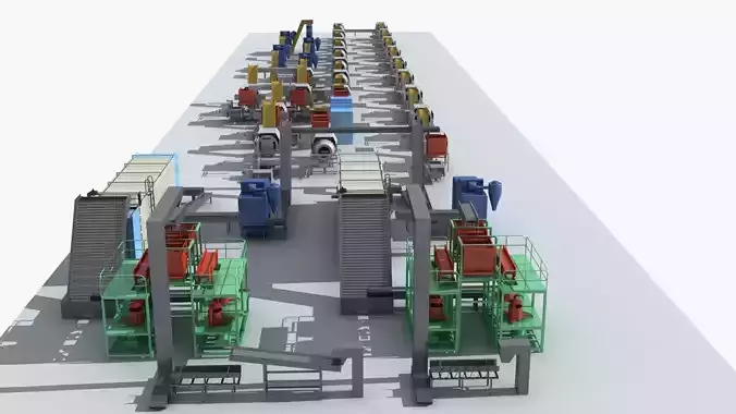Industrial Equipment 5-Tea Assembly Production Line 3D model
