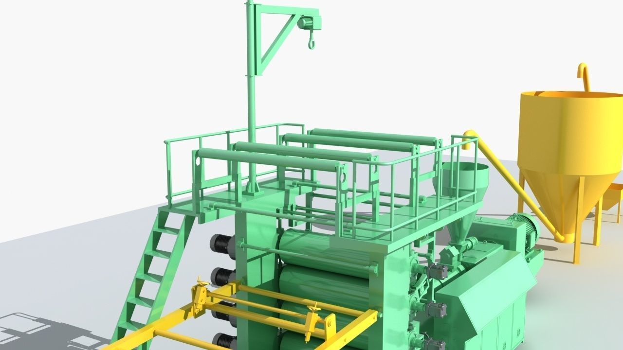 Industrial Equipment 6-Floor Production Line 3D model_9