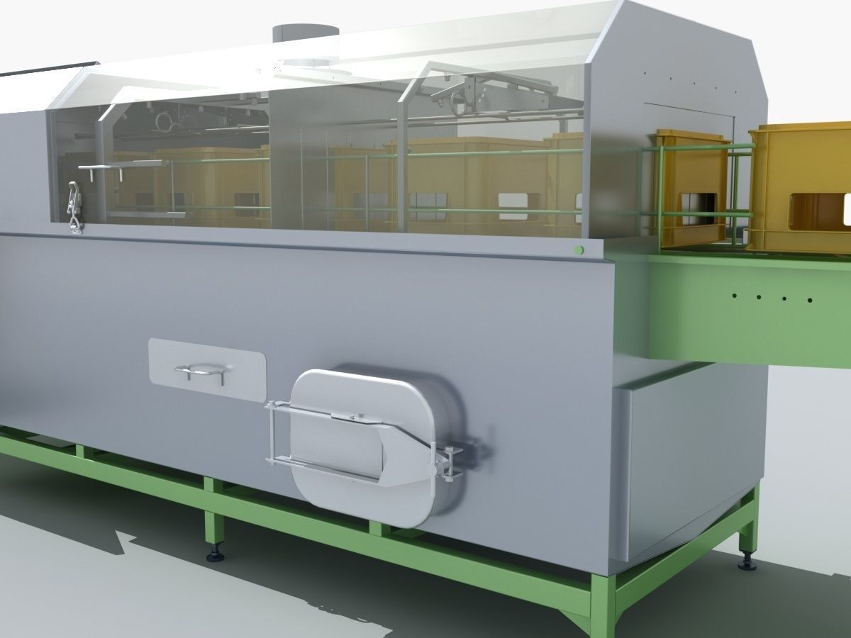 Industrial Equipment 8-Box Washing Machines Automatic 3D model_9