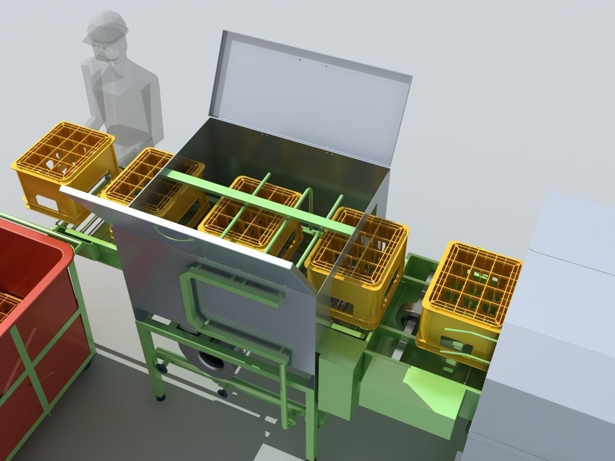 Industrial Equipment 8-Box Washing Machines Automatic 3D model_11