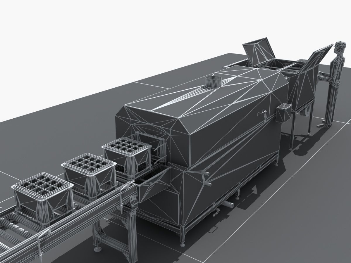 Industrial Equipment 8-Box Washing Machines Automatic 3D model_19