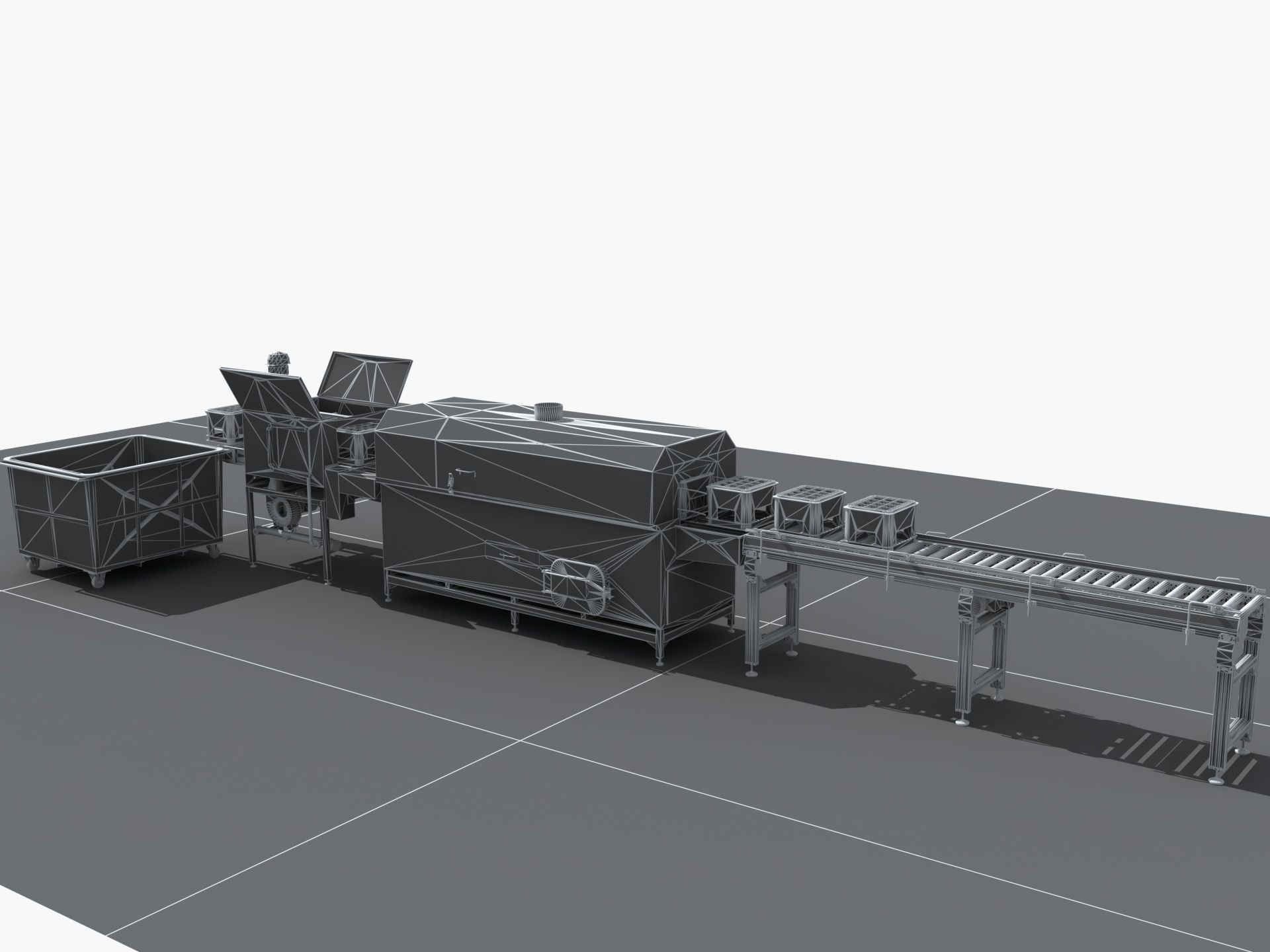 Industrial Equipment 8-Box Washing Machines Automatic 3D model_16